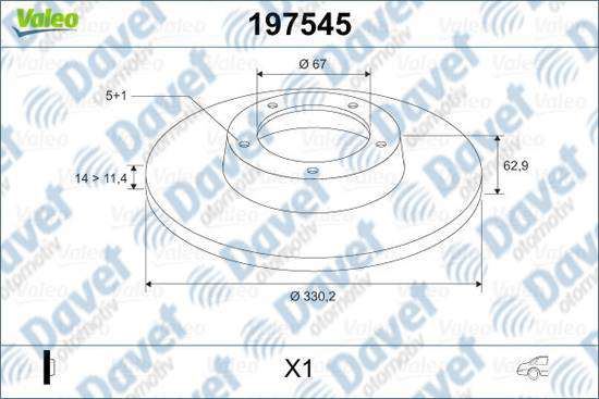 VALEO 197545 Fren Diski Arka X1 Mercedes M Class W164 2005- . R Class W251. V251 2006-  ####